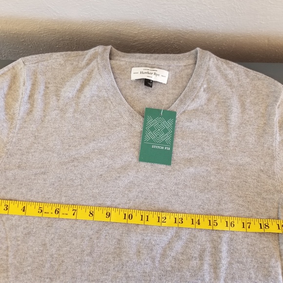 NWT Hawker Rye Cotton Cashmere VNeck Sweater  SZ M - Picture 5 of 6